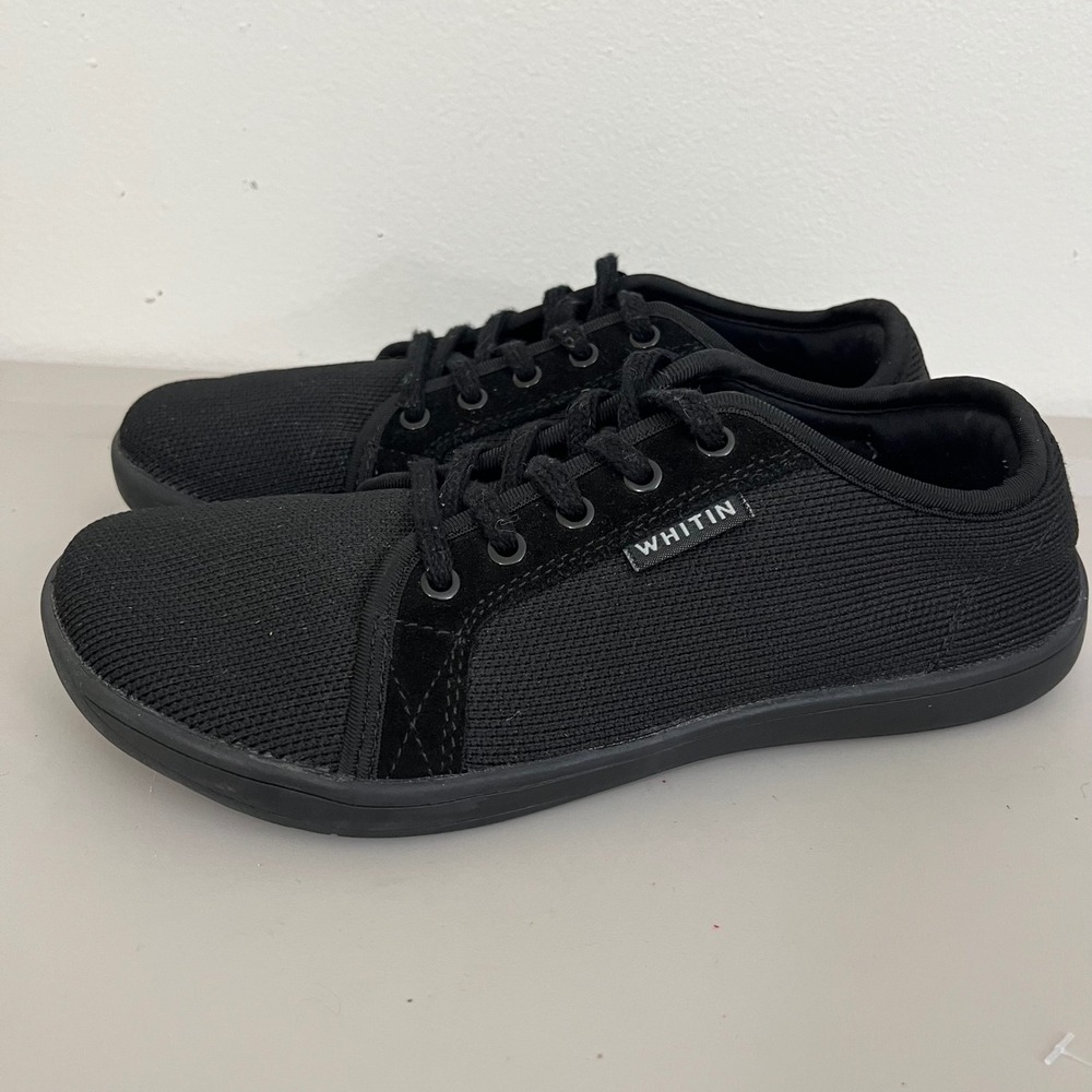 WHITIN Barefoot Sneakers Women 39 Black Minimalist Zero Drop Wide Toe Box US 8